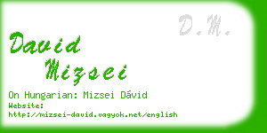 david mizsei business card